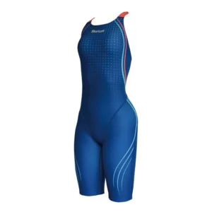 Marium Knee Length Suit – dark blue/orange
